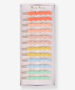 Meri Meri Enamel Wavy Hair Clips (set Of 12)