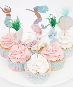 Meri Meri Set of 24 Toppers Mermaid Cupcake Kit