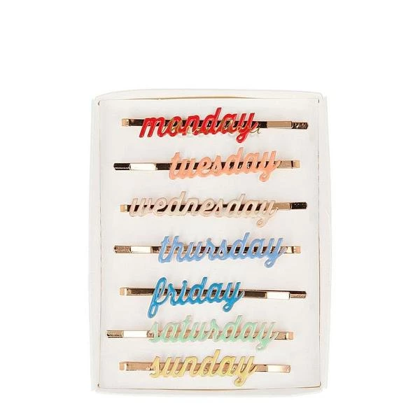 Meri Meri Enamel Weekday Hair Slides 3 Meri Meri Enamel Weekday Hair Slides
