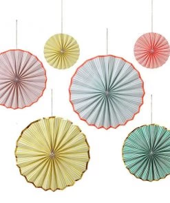 Meri Meri Pastel & Neon Stripe Pinwheel Decorations