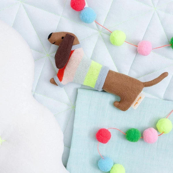 Meri Meri Sausage Dog Baby Rattle 5 Meri Meri Sausage Dog Baby Rattle