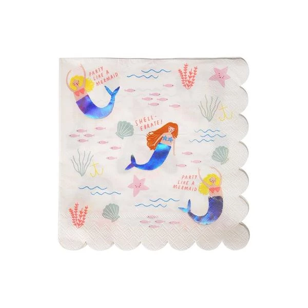 Meri Meri Lets Be Mermaids Large Napkins 3 Meri Meri Lets Be Mermaids Large Napkins