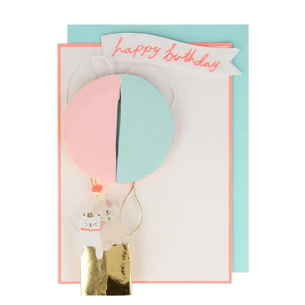 Meri Meri Honeycomb Airballon Hanging Card Happy Birthday 3 Meri Meri Honeycomb Airballon Hanging Card Happy Birthday