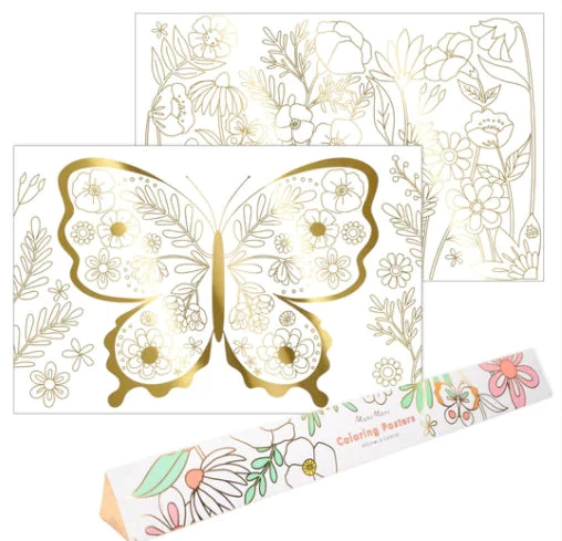 Meri Meri (206605) Butterfly Colouring Posters 3 Meri Meri (206605) Butterfly Colouring Posters