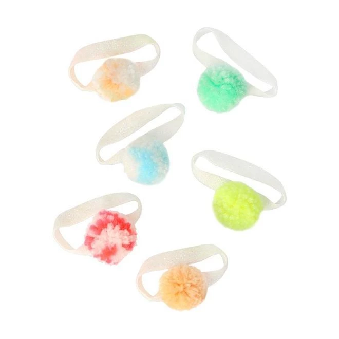 Meri Meri Neon Yarn Pompom Hair Ties 3 Meri Meri Neon Yarn Pompom Hair Ties