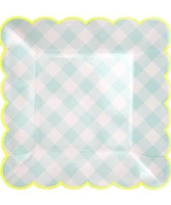 Meri Meri Blue Gingham Large Plates