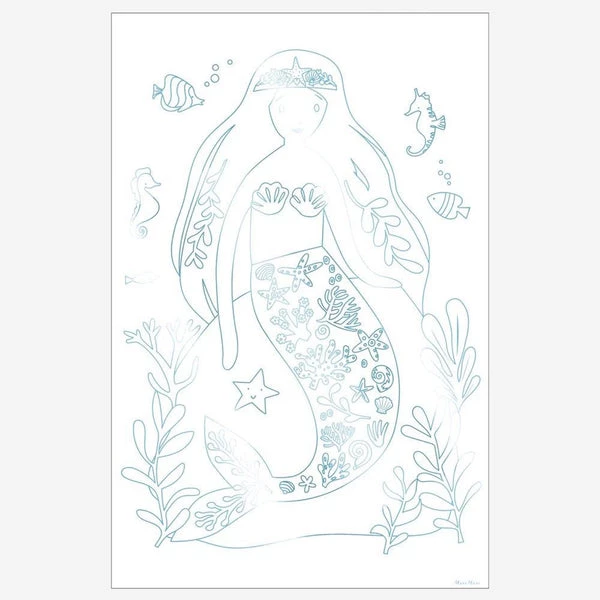 Meri Meri Mermaid Colouring Posters (set Of 2) 4 Meri Meri Mermaid Colouring Posters (set Of 2)