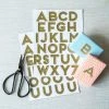 Meri Meri 10 Gold Glitter Alphabet Sticker Sheets