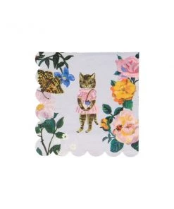 Meri Meri Nathalie Lete Flora Cat Small Napkins Set Of 20 8 Meri Meri Nathalie Lete Flora Cat Small Napkins Set Of 20