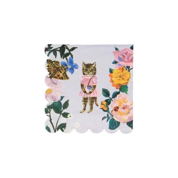 Meri Meri Nathalie Lete Flora Cat Small Napkins Set Of 20 5 Meri Meri Nathalie Lete Flora Cat Small Napkins Set Of 20