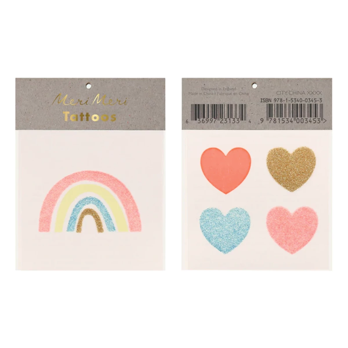 Meri Meri Meri Meri Small Tattoos - Rainbow & Hearts 3 Meri Meri Meri Meri Small Tattoos - Rainbow & Hearts