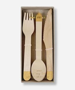 Meri Meri Gold Wooden Cutlery Set