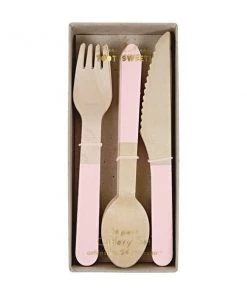 Meri Meri Pink Wooden Cutlery