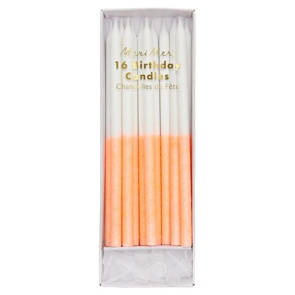 Meri Meri Coral Glitter Dipped Candles 3 Meri Meri Coral Glitter Dipped Candles