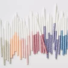 Meri Meri Pale Pink Glitter Long Party Candles