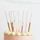 Meri Meri Multicolour Dipped Glitter Candles Set Of 16