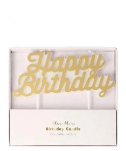 Meri Meri Gold Happy Birthday Candle