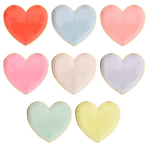 Meri Meri Palette Heart Plates L 3 Meri Meri Palette Heart Plates L