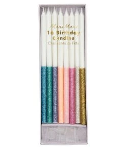 Meri Meri Multicolor Dipped Glitter Candles