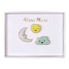 Meri Meri Sun Moon Cloud Enamel Pin Set