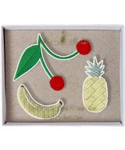 Meri Meri Embroidered Fruit Brooches