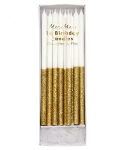Meri Meri Gold Glitter Dipped Candles