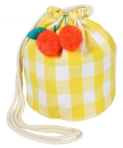 Meri Meri Cherry Gingham Drawstring Bag