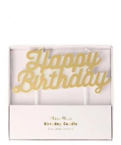 Meri Meri Gold Happy Birthday Candles