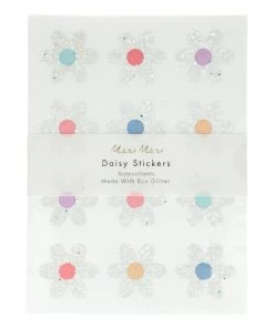 Meri Meri Glitter Daisy Stickers Set Of 8 Sheets