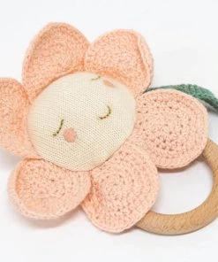 Meri Meri Peach Daisy Baby Rattle