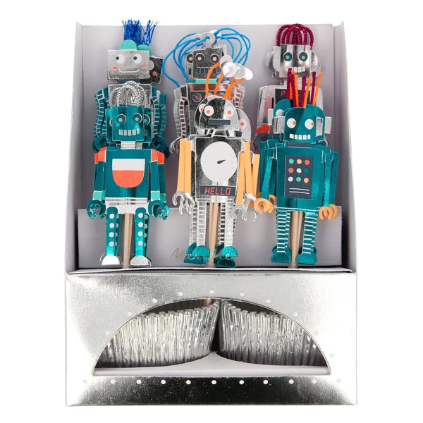 Meri Meri Robot Cupcake Kit 3 Meri Meri Robot Cupcake Kit