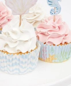 Meri Meri Set of 24 Toppers Mermaid Cupcake Kit