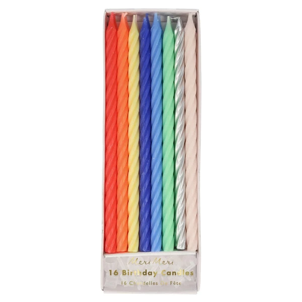 Meri Meri Multi Neon Twisted Candles 3 Meri Meri Multi Neon Twisted Candles