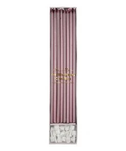 Meri Meri Metallic Pink Long Candles