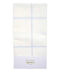 Meri Meri Blue Grid Paper Tablecloth