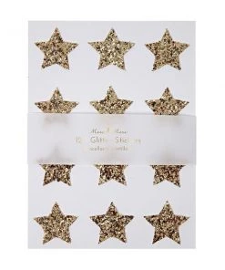 Meri Meri Gold Star Glitter Christmas Stickers