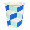 Meri Meri Blue And Mint Cubic Paper Party Cups 2 Meri Meri Blue And Mint Cubic Paper Party Cups