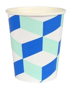 Meri Meri Blue And Mint Cubic Paper Party Cups