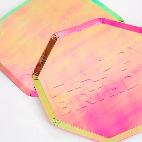Meri Meri Birthday Oil Slick Side Plates 3 Meri Meri Birthday Oil Slick Side Plates