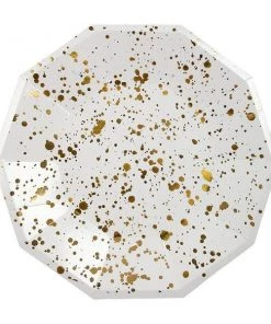 Meri Meri Gold Splatter Plates