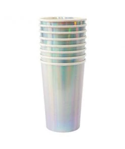 Meri Meri Silver Holographic Highball Cups