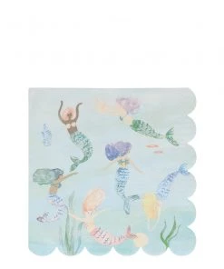 Meri Meri Pack of 16 Mermaid Swimming Napkins
