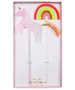Meri Meri Unicorn Rainbow Cake Topper Set
