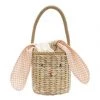 Meri Meri Gingham Bunny Straw Bag