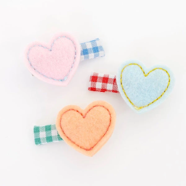 Meri Meri Felt Heart Hair Clips 4 Meri Meri Felt Heart Hair Clips