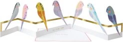 Meri Meri Budgie Birds Concertina Happy Birthday Greeting Card