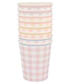 Meri Meri Pack of 12 Gingham Cups