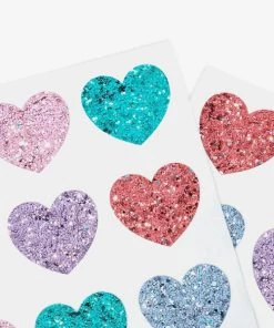 Meri Meri Rainbow Glitter Heart Stickers - Set Of 8 Sheets
