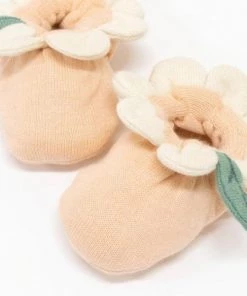 Meri Meri Peach Daisy Baby Booties