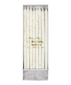 Meri Meri Gold Glitter Long Party Candles